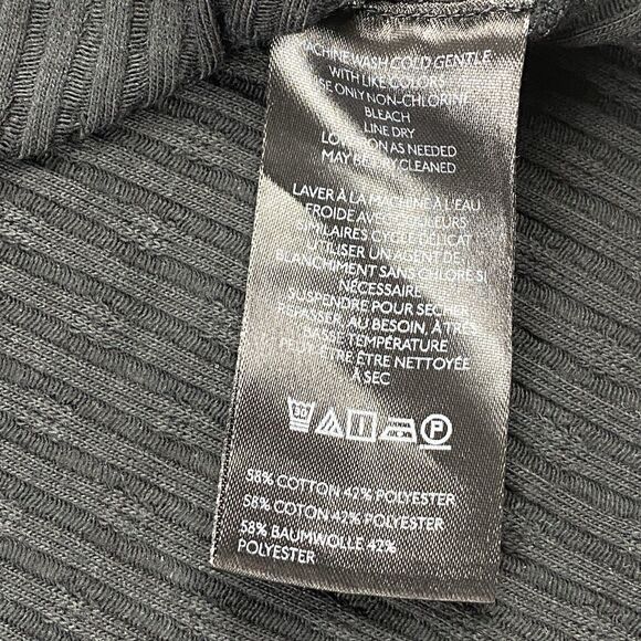 Pilcro Anthropologie Womens L Black Ribbed Long Sleeve Pullover Sweater Top - Picture 7 of 8